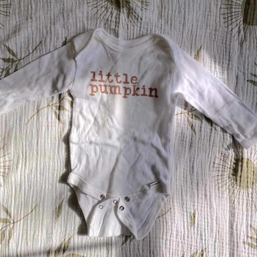 little pumpkin long sleeve onesie